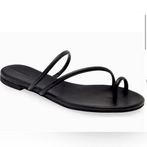 Reformation Ludo Strappy Slide Leather Sandal Black Women's 9
